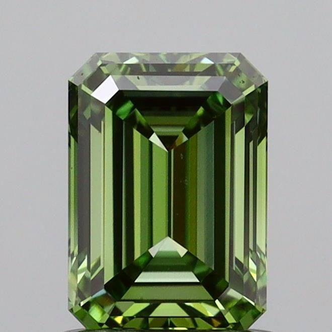 Loose Diamond - EMERALD 1.1ct Fancy Vivid Green VVS2: Loose Diamond - EMERALD 1.1ct Fancy Vivid Green VVS2 Source: This is a real non-mined Diamond that has been grown in a lab Shape: EMERALD Carats: 1.1 Color: Fancy Vivid Green Certification: IGI Video: