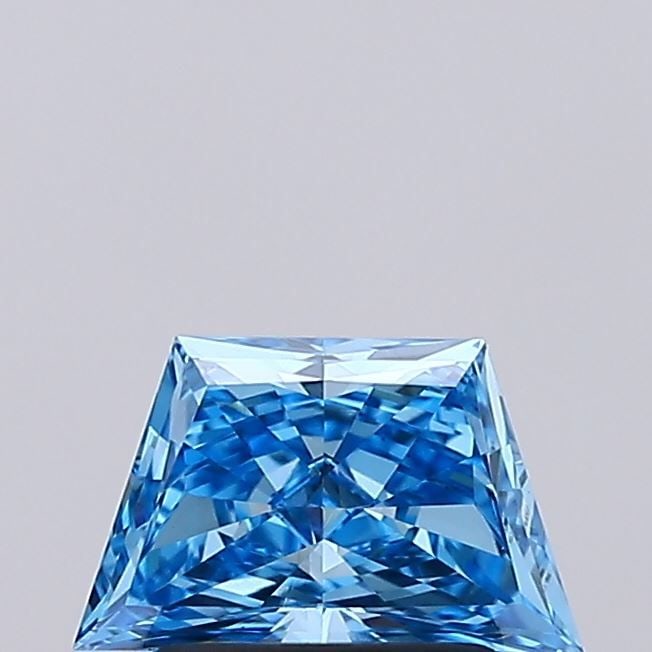 Loose Diamond - TRAPEZOID 1.06ct Fancy Vivid Blue VVS2: Loose Diamond - TRAPEZOID 1.06ct Fancy Vivid Blue VVS2 Source: This is a real non-mined Diamond that has been grown in a lab Shape: TRAPEZOID Carats: 1.06 Color: Fancy Vivid Blue Certification: IGI Vi