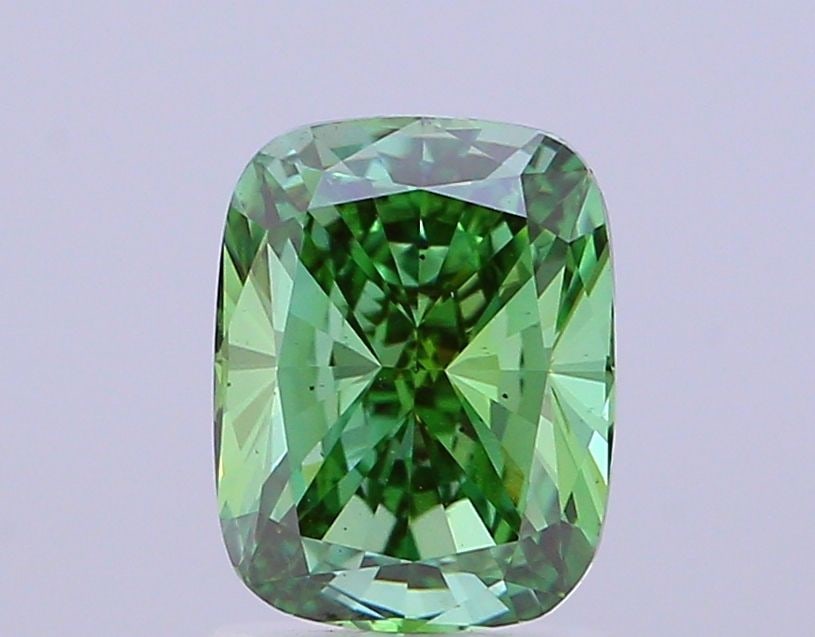 Loose Diamond - CUSHION MODIFIED 2.0ct Fancy Vivid Green VS2: Loose Diamond - CUSHION MODIFIED 2.0ct Fancy Vivid Green VS2 Source: This is a real non-mined Diamond that has been grown in a lab Shape: CUSHION MODIFIED Carats: 2.0 Color: Fancy Vivid Green Certific