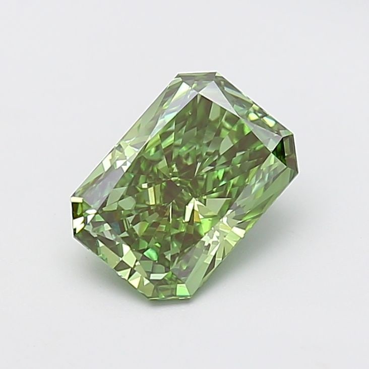 Loose Diamond - RADIANT 2.17ct Fancy Vivid Green VVS2: Loose Diamond - RADIANT 2.17ct Fancy Vivid Green VVS2 Source: This is a real non-mined Diamond that has been grown in a lab Shape: RADIANT Carats: 2.17 Color: Fancy Vivid Green Certification: IGI Vide