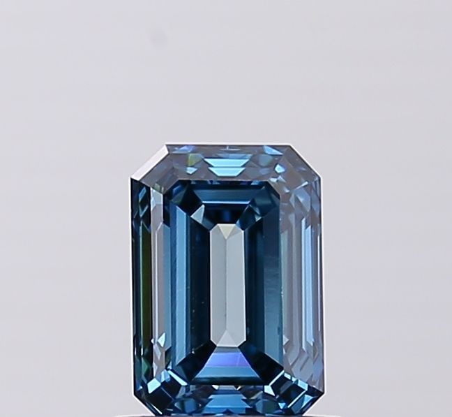 Loose Diamond - EMERALD 1.06ct Fancy Vivid Blue VS1: Loose Diamond - EMERALD 1.06ct Fancy Vivid Blue VS1 Source: This is a real non-mined Diamond that has been grown in a lab Shape: EMERALD Carats: 1.06 Color: Fancy Vivid Blue Certification: IGI Video: