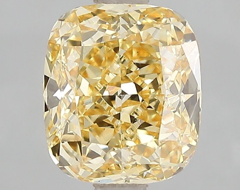 Loose Diamond - CUSHION MODIFIED 2.52ct Fancy Vivid Yellow VS1: Loose Diamond - CUSHION MODIFIED 2.52ct Fancy Vivid Yellow VS1 Source: This is a real non-mined Diamond that has been grown in a lab Shape: CUSHION MODIFIED Carats: 2.52 Color: Fancy Vivid Yellow Cert