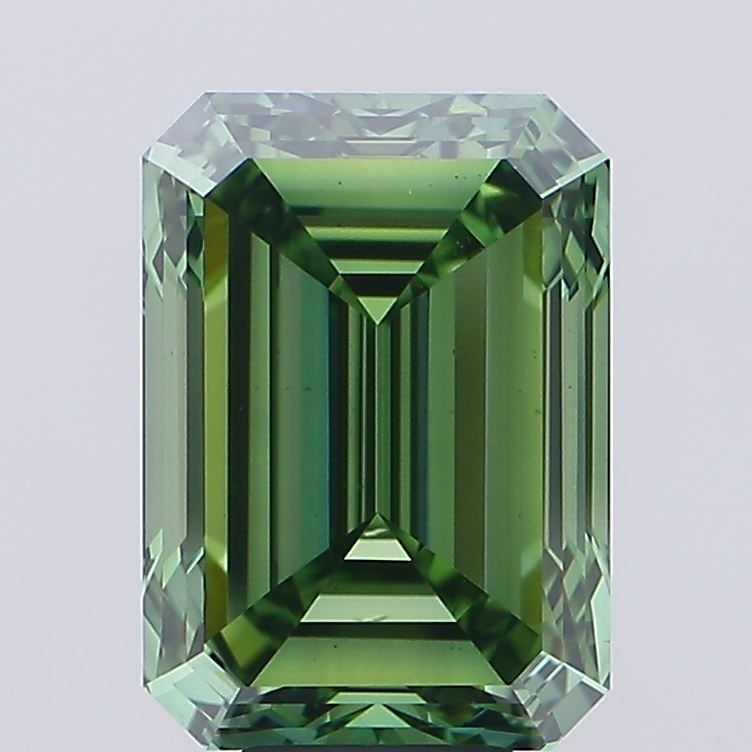 Loose Diamond - EMERALD 9.04ct Fancy Vivid Green VS2: Loose Diamond - EMERALD 9.04ct Fancy Vivid Green VS2 Source: This is a real non-mined Diamond that has been grown in a lab Shape: EMERALD Carats: 9.04 Color: Fancy Vivid Green Certification: IGI Video