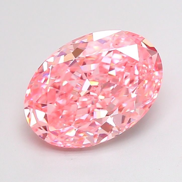 Loose Diamond - OVAL 2.84ct Fancy Vivid Pink VS1: Loose Diamond - OVAL 2.84ct Fancy Vivid Pink VS1 Source: This is a real non-mined Diamond that has been grown in a lab Shape: OVAL Carats: 2.84 Color: Fancy Vivid Pink Certification: IGI Video: