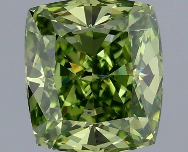 Loose Diamond - CUSHION MODIFIED 1.0ct Fancy Vivid Green VVS2: Loose Diamond - CUSHION MODIFIED 1.0ct Fancy Vivid Green VVS2 Source: This is a real non-mined Diamond that has been grown in a lab Shape: CUSHION MODIFIED Carats: 1.0 Color: Fancy Vivid Green Certifi