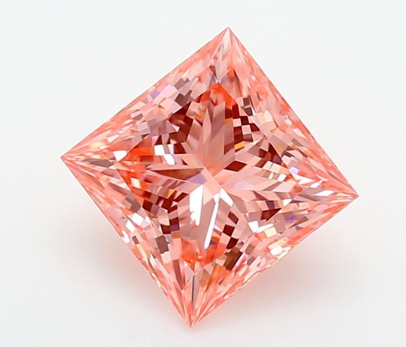 Loose Diamond - PRINCESS 2.1ct Fancy Vivid Pink VVS2: Loose Diamond - PRINCESS 2.1ct Fancy Vivid Pink VVS2 Source: This is a real non-mined Diamond that has been grown in a lab Shape: PRINCESS Carats: 2.1 Color: Fancy Vivid Pink Certification: IGI Video: