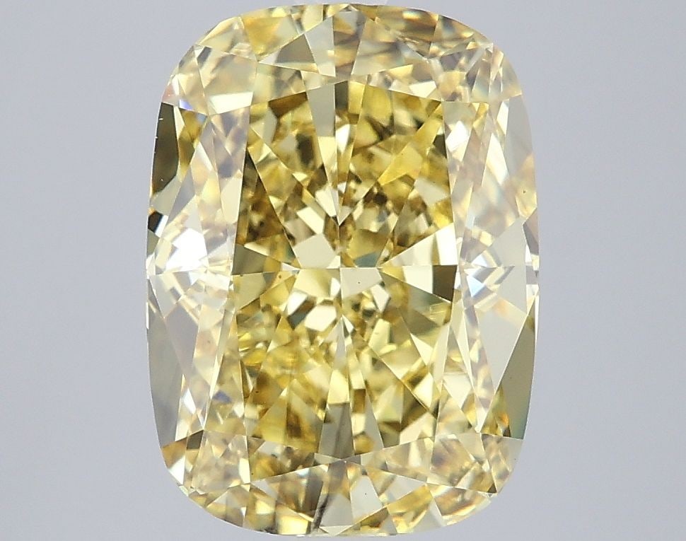Loose Diamond - CUSHION MODIFIED 5.05ct Fancy Vivid Yellow VS2: Loose Diamond - CUSHION MODIFIED 5.05ct Fancy Vivid Yellow VS2 Source: This is a real non-mined Diamond that has been grown in a lab Shape: CUSHION MODIFIED Carats: 5.05 Color: Fancy Vivid Yellow Cert