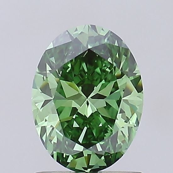 Loose Diamond - OVAL 1.01ct Fancy Vivid Green VS1: Loose Diamond - OVAL 1.01ct Fancy Vivid Green VS1 Source: This is a real non-mined Diamond that has been grown in a lab Shape: OVAL Carats: 1.01 Color: Fancy Vivid Green Certification: IGI Video: