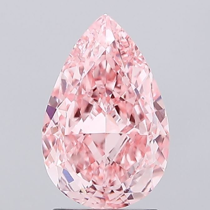 Loose Diamond - PEAR 2.55ct Fancy Vivid Pink VVS2: Loose Diamond - PEAR 2.55ct Fancy Vivid Pink VVS2 Source: This is a real non-mined Diamond that has been grown in a lab Shape: PEAR Carats: 2.55 Color: Fancy Vivid Pink Certification: IGI Video: