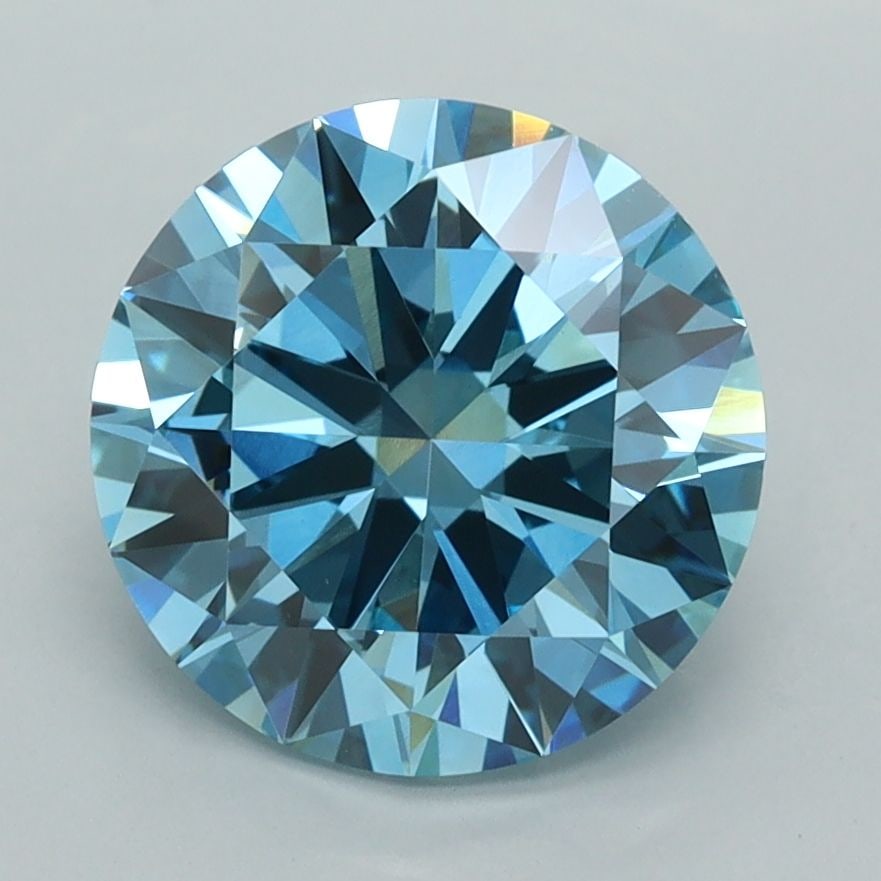 Loose Diamond - ROUND 3.0ct Fancy Vivid Blue VVS2: Loose Diamond - ROUND 3.0ct Fancy Vivid Blue VVS2 Source: This is a real non-mined Diamond that has been grown in a lab Shape: ROUND Carats: 3.0 Color: Fancy Vivid Blue Certification: IGI Video: