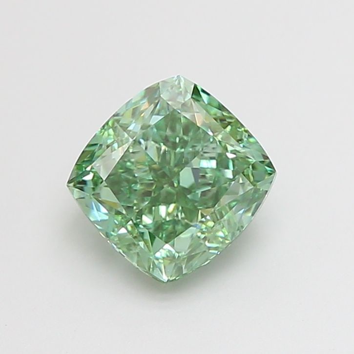 Loose Diamond - CUSHION MODIFIED 1.76ct Fancy Vivid Green VS1: Loose Diamond - CUSHION MODIFIED 1.76ct Fancy Vivid Green VS1 Source: This is a real non-mined Diamond that has been grown in a lab Shape: CUSHION MODIFIED Carats: 1.76 Color: Fancy Vivid Green Certif
