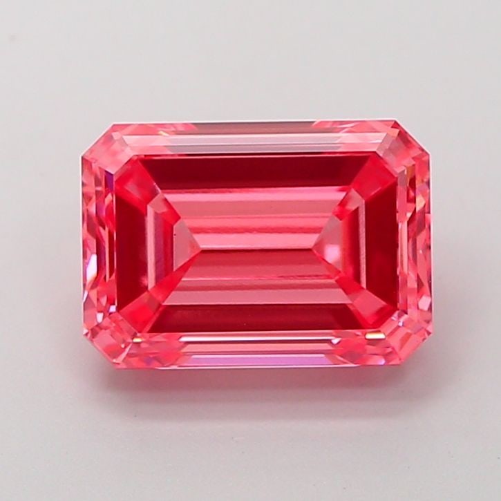 Loose Diamond - EMERALD 3.11ct Fancy Vivid Pink VVS2: Loose Diamond - EMERALD 3.11ct Fancy Vivid Pink VVS2 Source: This is a real non-mined Diamond that has been grown in a lab Shape: EMERALD Carats: 3.11 Color: Fancy Vivid Pink Certification: IGI Video:
