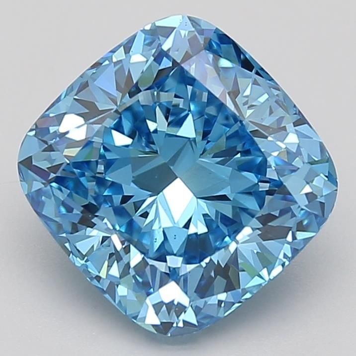 Loose Diamond - CUSHION BRILLIANT 3.2ct Fancy Vivid Blue VS1: Loose Diamond - CUSHION BRILLIANT 3.2ct Fancy Vivid Blue VS1 Source: This is a real non-mined Diamond that has been grown in a lab Shape: CUSHION BRILLIANT Carats: 3.2 Color: Fancy Vivid Blue Certific