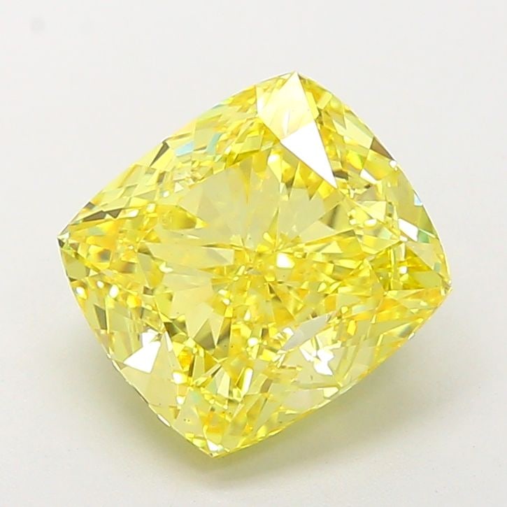 Loose Diamond - CUSHION MODIFIED 5.34ct Fancy Vivid Yellow VS1: Loose Diamond - CUSHION MODIFIED 5.34ct Fancy Vivid Yellow VS1 Source: This is a real non-mined Diamond that has been grown in a lab Shape: CUSHION MODIFIED Carats: 5.34 Color: Fancy Vivid Yellow Cert