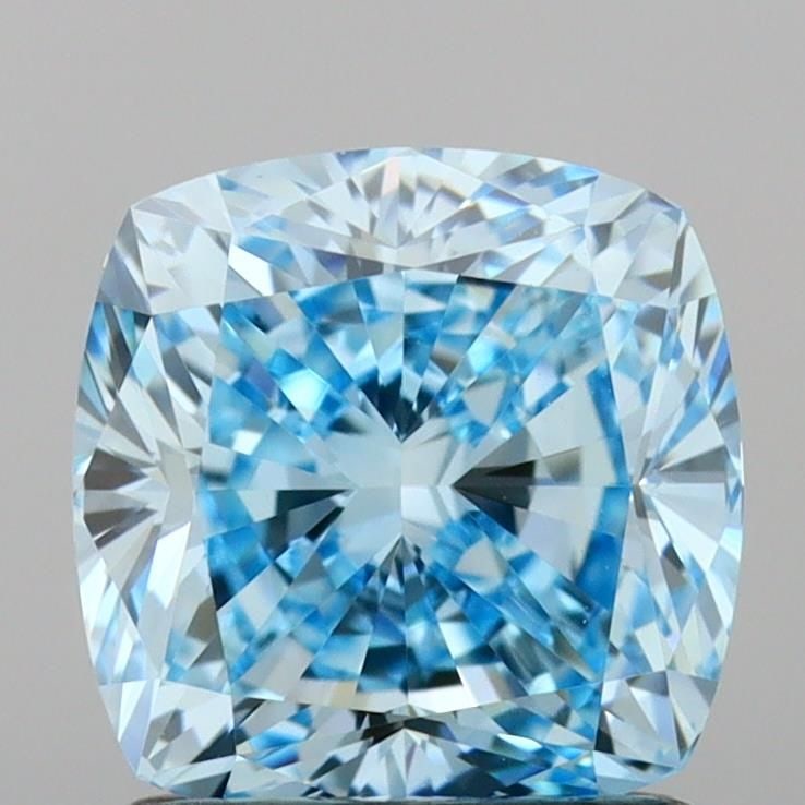 Loose Diamond - CUSHION MODIFIED 2.04ct Fancy Intense Blue VVS2: Loose Diamond - CUSHION MODIFIED 2.04ct Fancy Intense Blue VVS2 Source: This is a real non-mined Diamond that has been grown in a lab Shape: CUSHION MODIFIED Carats: 2.04 Color: Fancy Intense Blue Cer