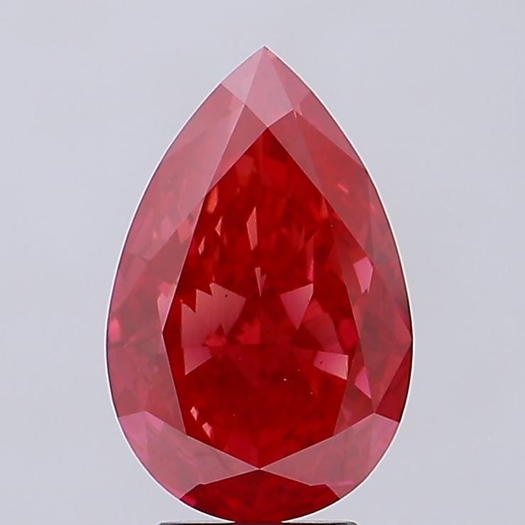 Loose Diamond - PEAR 5.0ct Fancy Vivid Red VS1: Loose Diamond - PEAR 5.0ct Fancy Vivid Red VS1 Source: This is a real non-mined Diamond that has been grown in a lab Shape: PEAR Carats: 5.0 Color: Fancy Vivid Red Certification: IGI Video: