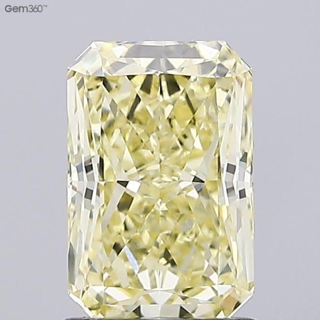 Loose Diamond - RADIANT 1.53ct Fancy Yellow VS1: Loose Diamond - RADIANT 1.53ct Fancy Yellow VS1 Source: This is a real non-mined Diamond that has been grown in a lab Shape: RADIANT Carats: 1.53 Color: Fancy Yellow Certification: IGI Video: