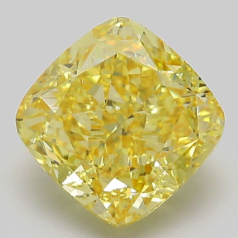 Loose Diamond - CUSHION MODIFIED 4.1ct Fancy Intense Yellow VS1: Loose Diamond - CUSHION MODIFIED 4.1ct Fancy Intense Yellow VS1 Source: This is a real non-mined Diamond that has been grown in a lab Shape: CUSHION MODIFIED Carats: 4.1 Color: Fancy Intense Yellow Ce