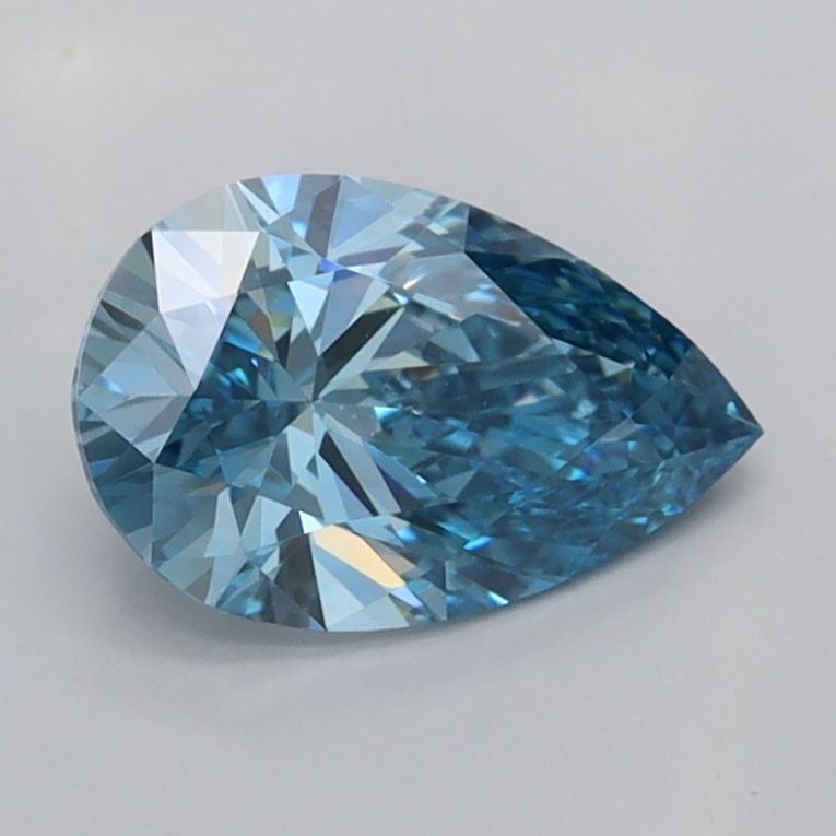 Loose Diamond - PEAR 1.01ct Fancy Vivid Blue VS1: Loose Diamond - PEAR 1.01ct Fancy Vivid Blue VS1 Source: This is a real non-mined Diamond that has been grown in a lab Shape: PEAR Carats: 1.01 Color: Fancy Vivid Blue Certification: IGI Video: