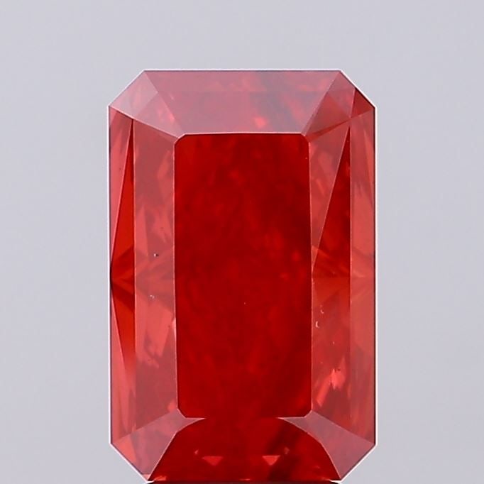 Loose Diamond - RADIANT 5.05ct Fancy Vivid Red SI1: Loose Diamond - RADIANT 5.05ct Fancy Vivid Red SI1 Source: This is a real non-mined Diamond that has been grown in a lab Shape: RADIANT Carats: 5.05 Color: Fancy Vivid Red Certification: IGI Video: