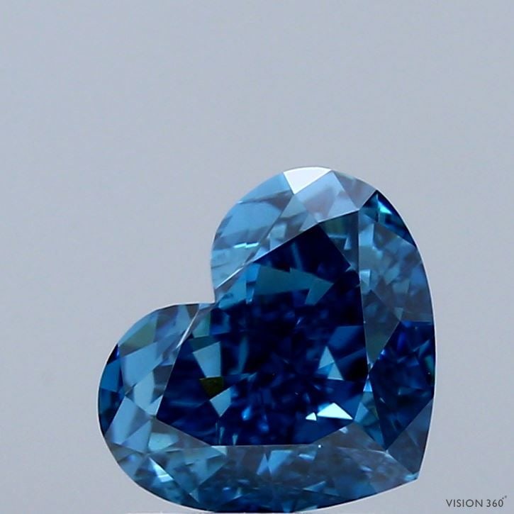 Loose Diamond - HEART 2.02ct Fancy Vivid Blue VS1: Loose Diamond - HEART 2.02ct Fancy Vivid Blue VS1 Source: This is a real non-mined Diamond that has been grown in a lab Shape: HEART Carats: 2.02 Color: Fancy Vivid Blue Certification: IGI Video: