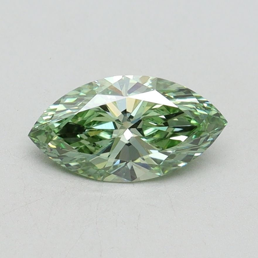 Loose Diamond - MARQUISE 0.8ct Fancy Vivid Green VS1: Loose Diamond - MARQUISE 0.8ct Fancy Vivid Green VS1 Source: This is a real non-mined Diamond that has been grown in a lab Shape: MARQUISE Carats: 0.8 Color: Fancy Vivid Green Certification: IGI Video