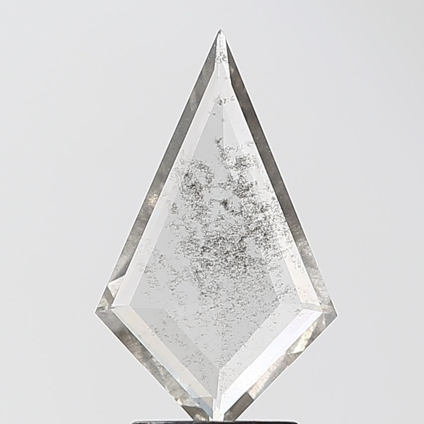 Loose Diamond - KITE 1.09ct Salt and Pepper I1: Loose Diamond - KITE 1.09ct Salt and Pepper I1 Source: This is a real non-mined Diamond that has been grown in a lab Shape: KITE Carats: 1.09 Color: Salt and Pepper Certification: NONE Video: