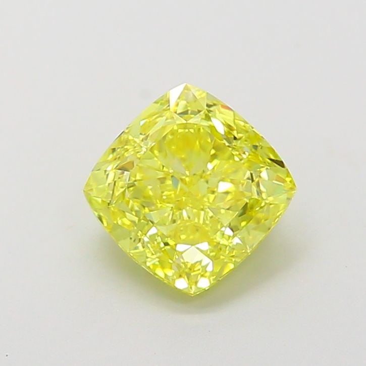 Loose Diamond - CUSHION MODIFIED 1.38ct Fancy Vivid Yellow VVS2: Loose Diamond - CUSHION MODIFIED 1.38ct Fancy Vivid Yellow VVS2 Source: This is a real non-mined Diamond that has been grown in a lab Shape: CUSHION MODIFIED Carats: 1.38 Color: Fancy Vivid Yellow Cer