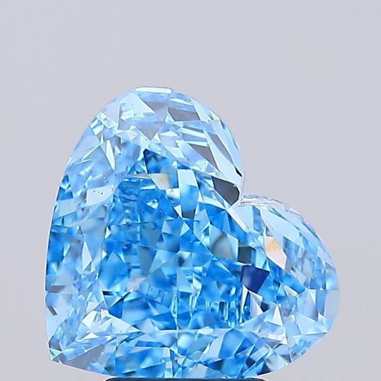 Loose Diamond - HEART 4.43ct Fancy Vivid Blue VS2: Loose Diamond - HEART 4.43ct Fancy Vivid Blue VS2 Source: This is a real non-mined Diamond that has been grown in a lab Shape: HEART Carats: 4.43 Color: Fancy Vivid Blue Certification: IGI Video:
