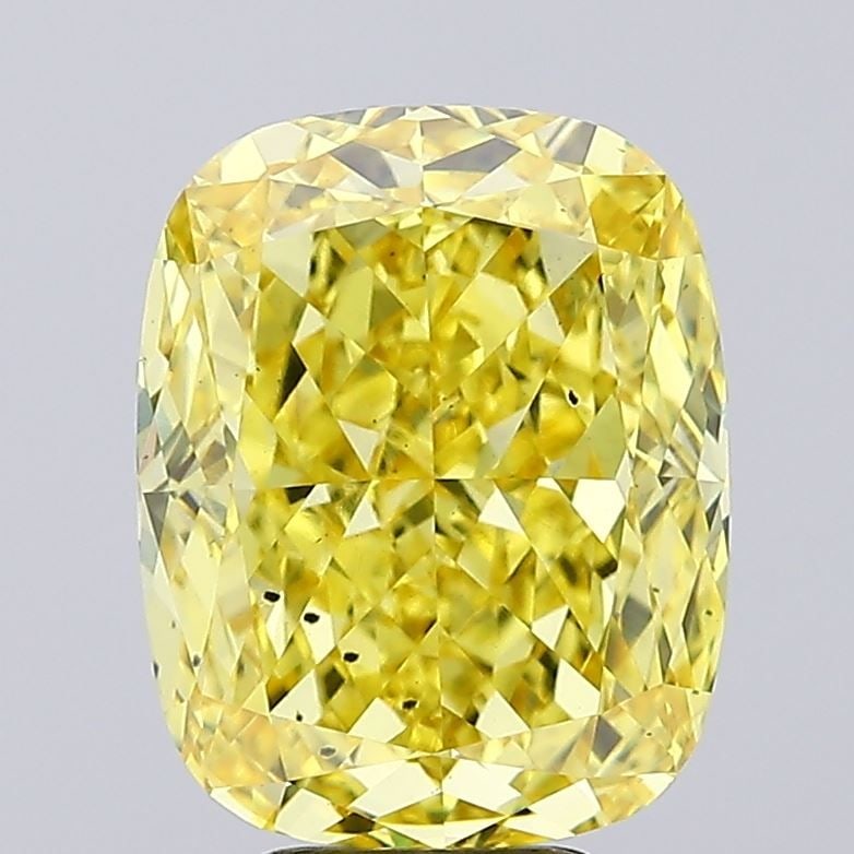 Loose Diamond - CUSHION MODIFIED 6.34ct Fancy Vivid Yellow VS2: Loose Diamond - CUSHION MODIFIED 6.34ct Fancy Vivid Yellow VS2 Source: This is a real non-mined Diamond that has been grown in a lab Shape: CUSHION MODIFIED Carats: 6.34 Color: Fancy Vivid Yellow Cert
