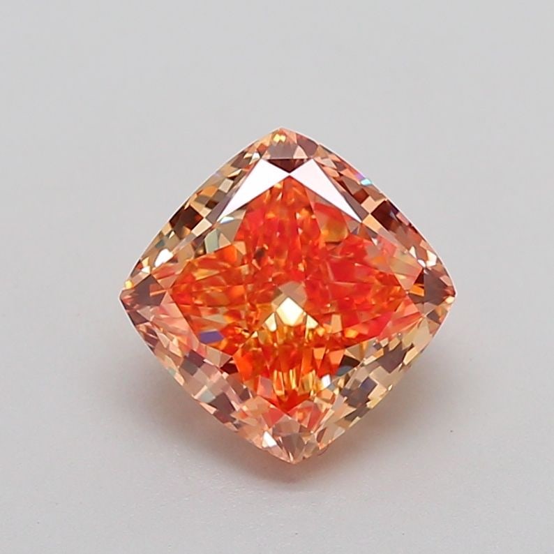 Loose Diamond - CUSHION MODIFIED 2.58ct Fancy Orange Yellow VS1: Loose Diamond - CUSHION MODIFIED 2.58ct Fancy Orange Yellow VS1 Source: This is a real non-mined Diamond that has been grown in a lab Shape: CUSHION MODIFIED Carats: 2.58 Color: Fancy Orange Yellow Ce