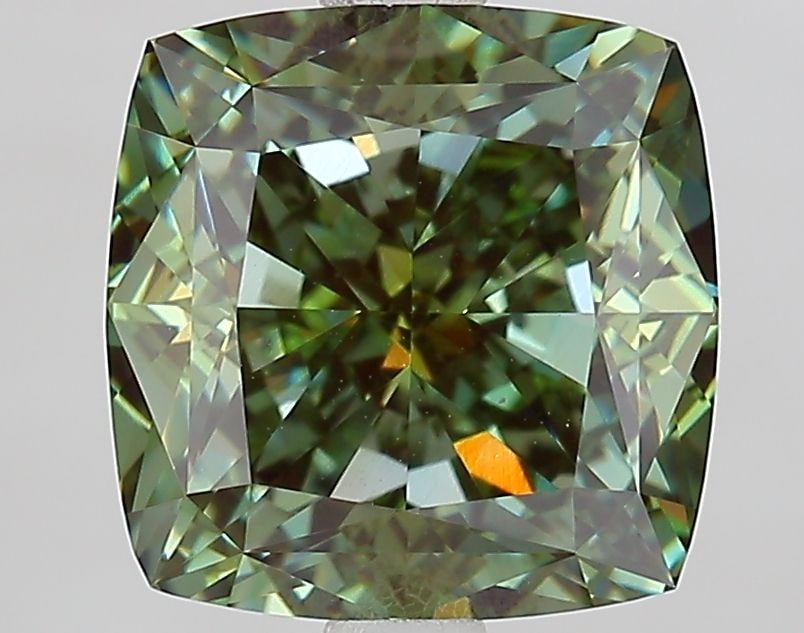 Loose Diamond - CUSHION MODIFIED 3.42ct Fancy Vivid Green VVS1: Loose Diamond - CUSHION MODIFIED 3.42ct Fancy Vivid Green VVS1 Source: This is a real non-mined Diamond that has been grown in a lab Shape: CUSHION MODIFIED Carats: 3.42 Color: Fancy Vivid Green Certi