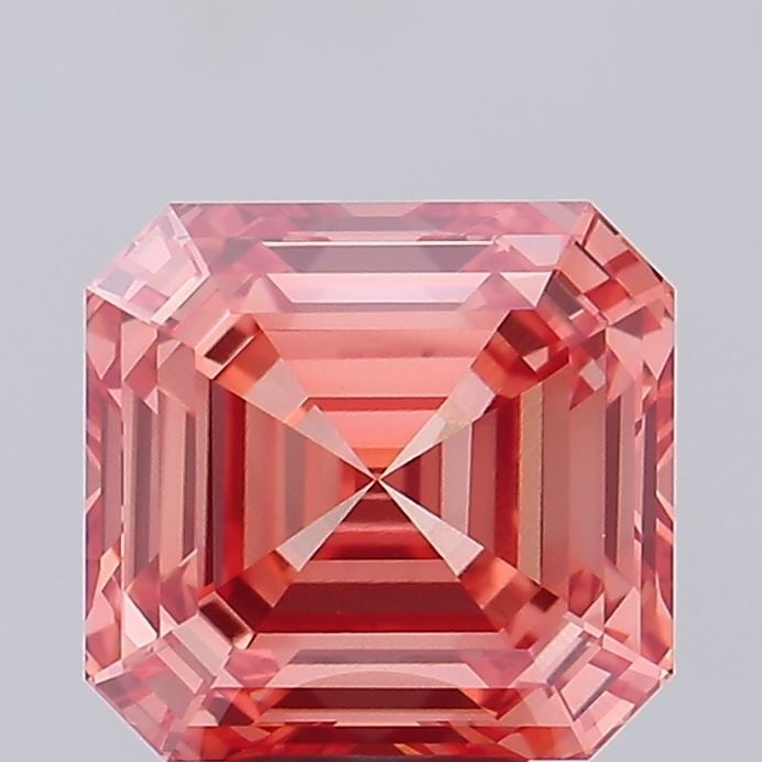 Loose Diamond - ASSCHER 6.09ct Fancy Vivid Orangey Pink VVS2: Loose Diamond - ASSCHER 6.09ct Fancy Vivid Orangey Pink VVS2 Source: This is a real non-mined Diamond that has been grown in a lab Shape: ASSCHER Carats: 6.09 Color: Fancy Vivid Orangey Pink Certifica