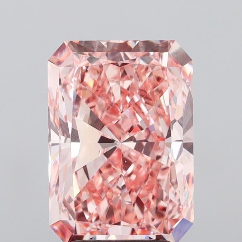 Loose Diamond - RADIANT 3.51ct Fancy Vivid Pink VVS2: Loose Diamond - RADIANT 3.51ct Fancy Vivid Pink VVS2 Source: This is a real non-mined Diamond that has been grown in a lab Shape: RADIANT Carats: 3.51 Color: Fancy Vivid Pink Certification: IGI Video:
