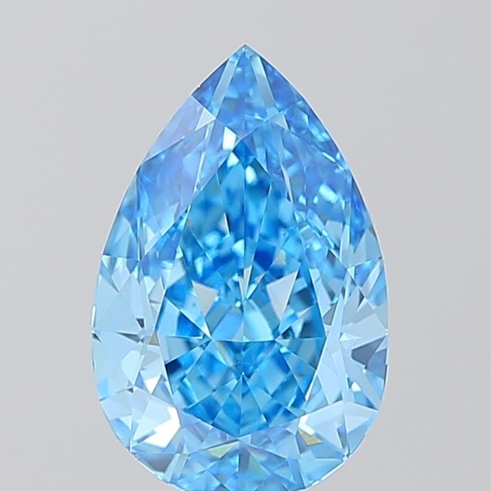Loose Diamond - PEAR 3.16ct Fancy Vivid Blue VS1: Loose Diamond - PEAR 3.16ct Fancy Vivid Blue VS1 Source: This is a real non-mined Diamond that has been grown in a lab Shape: PEAR Carats: 3.16 Color: Fancy Vivid Blue Certification: IGI Video: