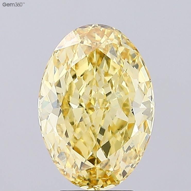 Loose Diamond - OVAL 4.05ct Fancy Vivid Yellow VS1: Loose Diamond - OVAL 4.05ct Fancy Vivid Yellow VS1 Source: This is a real non-mined Diamond that has been grown in a lab Shape: OVAL Carats: 4.05 Color: Fancy Vivid Yellow Certification: IGI Video: