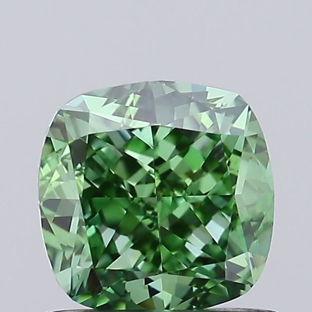 Loose Diamond - CUSHION MODIFIED 0.95ct Fancy Vivid Green VVS1: Loose Diamond - CUSHION MODIFIED 0.95ct Fancy Vivid Green VVS1 Source: This is a real non-mined Diamond that has been grown in a lab Shape: CUSHION MODIFIED Carats: 0.95 Color: Fancy Vivid Green Certi