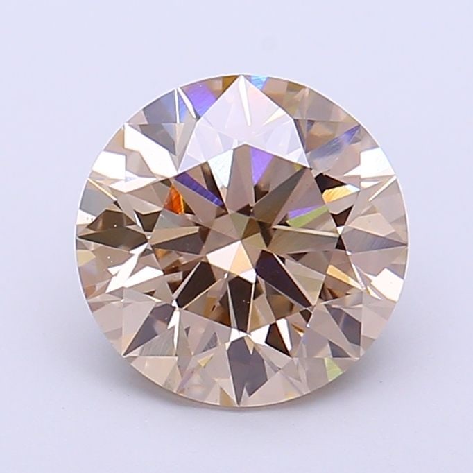 Ideal Loose Diamond - ROUND 2.29ct Fancy Light Brown VVS2: Ideal Loose Diamond - ROUND 2.29ct Fancy Light Brown VVS2 Source: This is a real non-mined Diamond that has been grown in a lab Shape: ROUND Carats: 2.29 Color: Fancy Light Brown Certification: IGI Vi