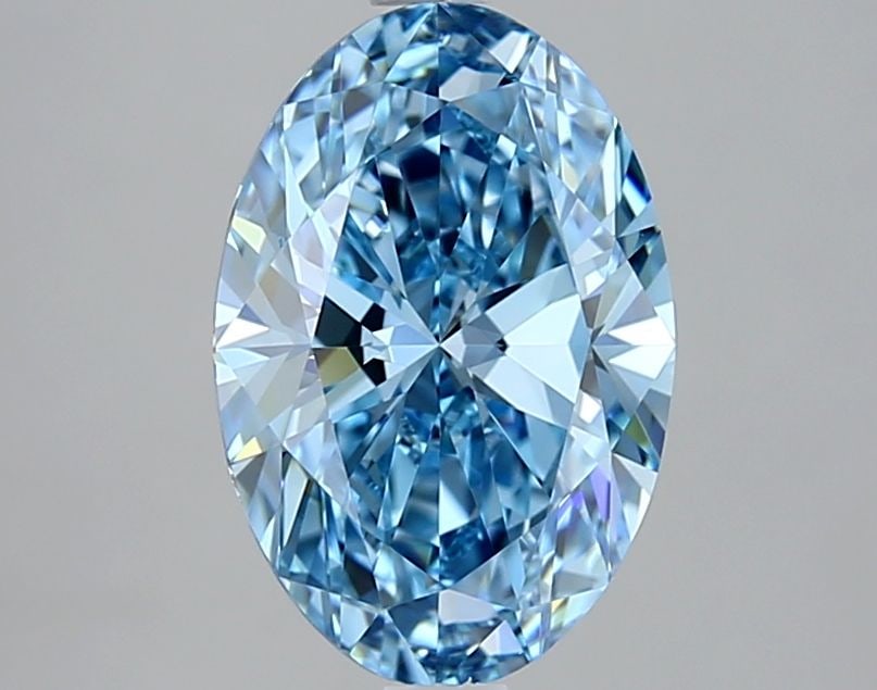 Loose Diamond - OVAL 2.06ct Fancy Vivid Blue VVS1: Loose Diamond - OVAL 2.06ct Fancy Vivid Blue VVS1 Source: This is a real non-mined Diamond that has been grown in a lab Shape: OVAL Carats: 2.06 Color: Fancy Vivid Blue Certification: IGI Video: