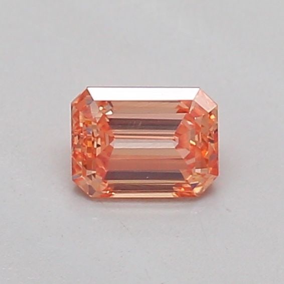 Loose Diamond - EMERALD 0.21ct Fancy Vivid Pinkish Orange VS2: Loose Diamond - EMERALD 0.21ct Fancy Vivid Pinkish Orange VS2 Source: This is a real non-mined Diamond that has been grown in a lab Shape: EMERALD Carats: 0.21 Color: Fancy Vivid Pinkish Orange Certif