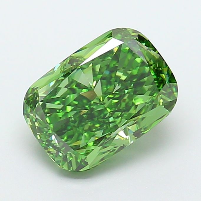 Loose Diamond - CUSHION MODIFIED 3.54ct Fancy Vivid Green VVS1: Loose Diamond - CUSHION MODIFIED 3.54ct Fancy Vivid Green VVS1 Source: This is a real non-mined Diamond that has been grown in a lab Shape: CUSHION MODIFIED Carats: 3.54 Color: Fancy Vivid Green Certi