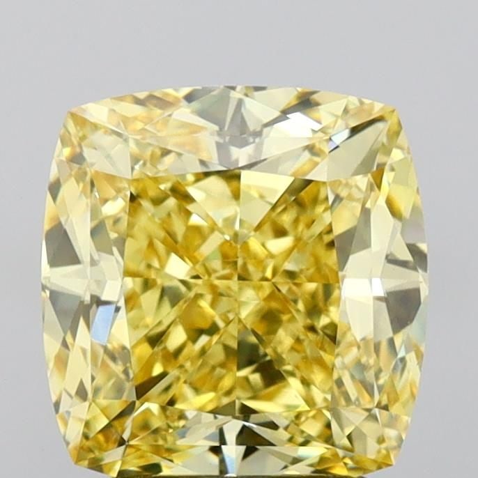 Loose Diamond - CUSHION MODIFIED 3.03ct Fancy Intense Yellow VS1: Loose Diamond - CUSHION MODIFIED 3.03ct Fancy Intense Yellow VS1 Source: This is a real non-mined Diamond that has been grown in a lab Shape: CUSHION MODIFIED Carats: 3.03 Color: Fancy Intense Yellow 