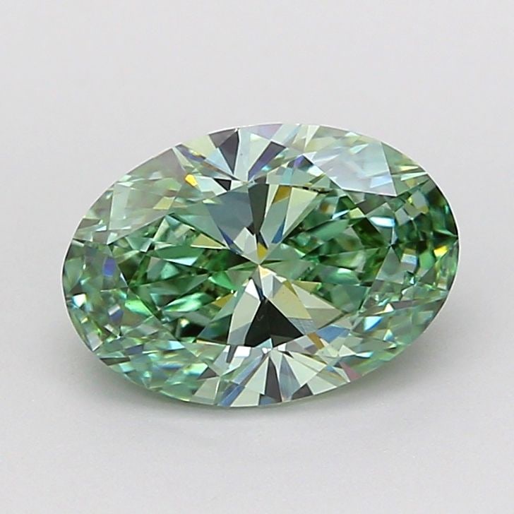 Loose Diamond - OVAL 1.52ct Fancy Vivid Green VS1: Loose Diamond - OVAL 1.52ct Fancy Vivid Green VS1 Source: This is a real non-mined Diamond that has been grown in a lab Shape: OVAL Carats: 1.52 Color: Fancy Vivid Green Certification: IGI Video: