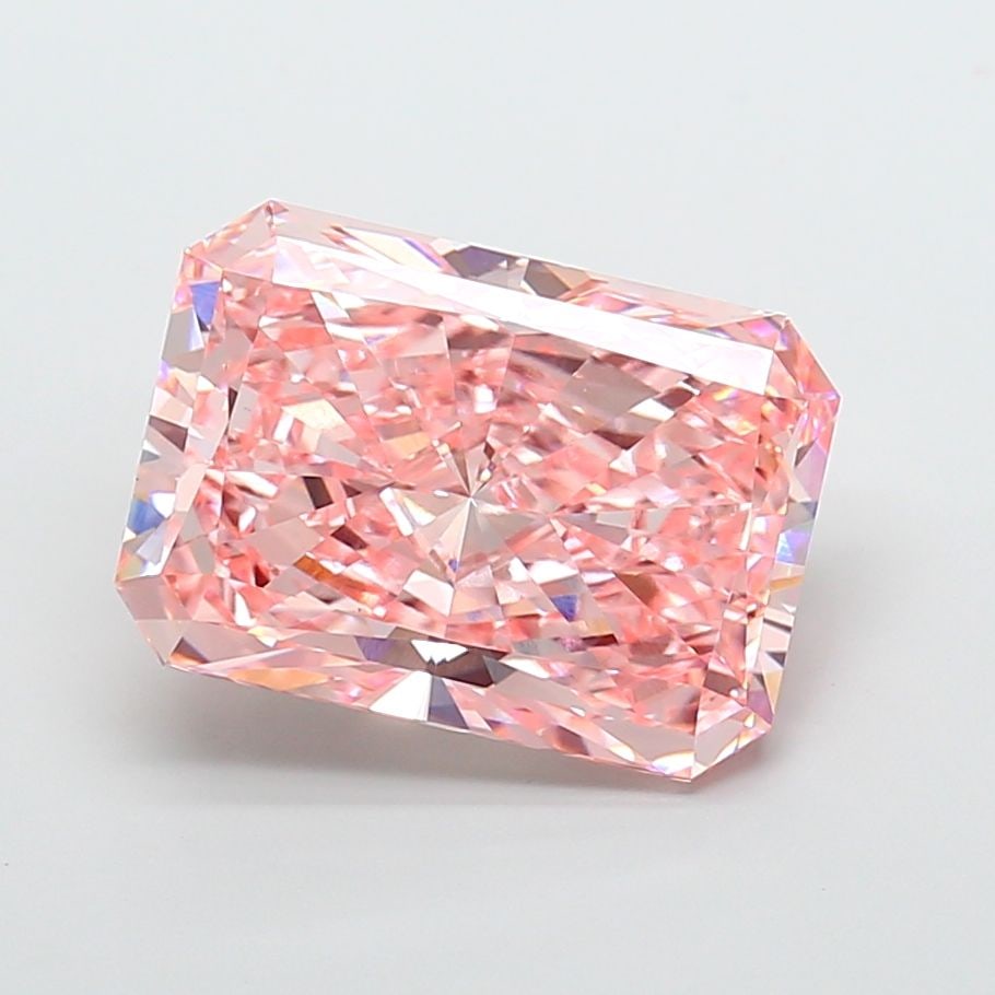 Loose Diamond - RADIANT 10.84ct Fancy Vivid Pink VS1: Loose Diamond - RADIANT 10.84ct Fancy Vivid Pink VS1 Source: This is a real non-mined Diamond that has been grown in a lab Shape: RADIANT Carats: 10.84 Color: Fancy Vivid Pink Certification: IGI Video