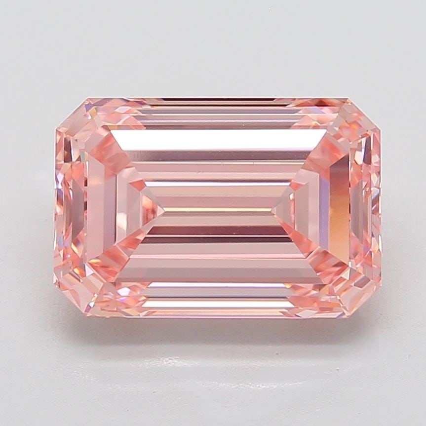 Loose Diamond - EMERALD 8.0ct Fancy Intense Pink VS1: Loose Diamond - EMERALD 8.0ct Fancy Intense Pink VS1 Source: This is a real non-mined Diamond that has been grown in a lab Shape: EMERALD Carats: 8.0 Color: Fancy Intense Pink Certification: IGI Video