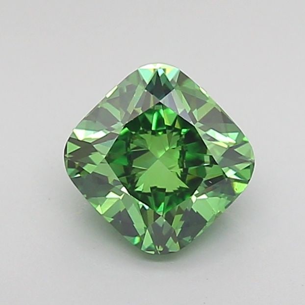 Loose Diamond - CUSHION MODIFIED 1.0ct Fancy Vivid Green VS1: Loose Diamond - CUSHION MODIFIED 1.0ct Fancy Vivid Green VS1 Source: This is a real non-mined Diamond that has been grown in a lab Shape: CUSHION MODIFIED Carats: 1.0 Color: Fancy Vivid Green Certific