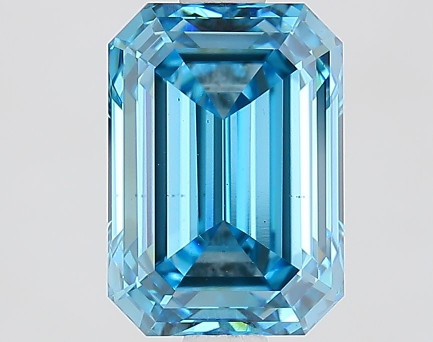Loose Diamond - EMERALD 2.07ct Fancy Vivid Blue VS1: Loose Diamond - EMERALD 2.07ct Fancy Vivid Blue VS1 Source: This is a real non-mined Diamond that has been grown in a lab Shape: EMERALD Carats: 2.07 Color: Fancy Vivid Blue Certification: IGI Video: