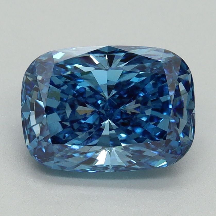 Loose Diamond - CUSHION BRILLIANT 2.1ct Fancy Vivid Blue VS1: Loose Diamond - CUSHION BRILLIANT 2.1ct Fancy Vivid Blue VS1 Source: This is a real non-mined Diamond that has been grown in a lab Shape: CUSHION BRILLIANT Carats: 2.1 Color: Fancy Vivid Blue Certific