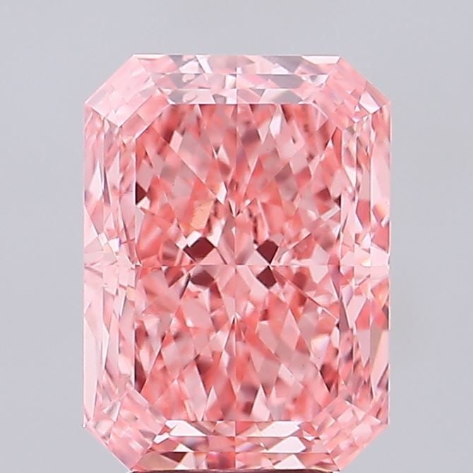 Loose Diamond - RADIANT 4.37ct Fancy Vivid Pink VVS2: Loose Diamond - RADIANT 4.37ct Fancy Vivid Pink VVS2 Source: This is a real non-mined Diamond that has been grown in a lab Shape: RADIANT Carats: 4.37 Color: Fancy Vivid Pink Certification: IGI Video: