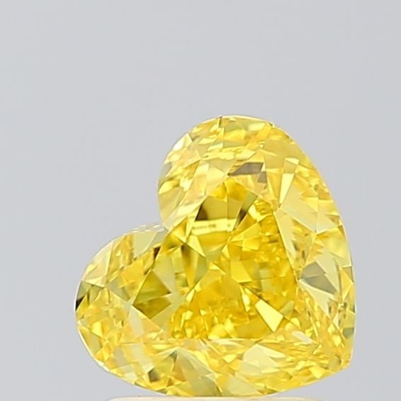 Loose Diamond - HEART 1.51ct Fancy Vivid Yellow VVS2: Loose Diamond - HEART 1.51ct Fancy Vivid Yellow VVS2 Source: This is a real non-mined Diamond that has been grown in a lab Shape: HEART Carats: 1.51 Color: Fancy Vivid Yellow Certification: IGI Video: